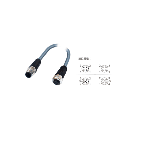M12(A-code)双端I/O预铸连接器