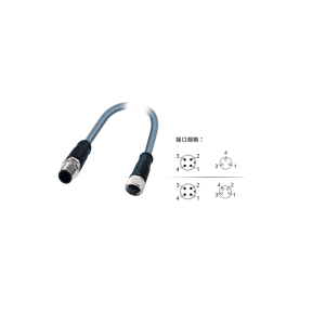 M12(A-code)针端+M8孔端预铸连接器