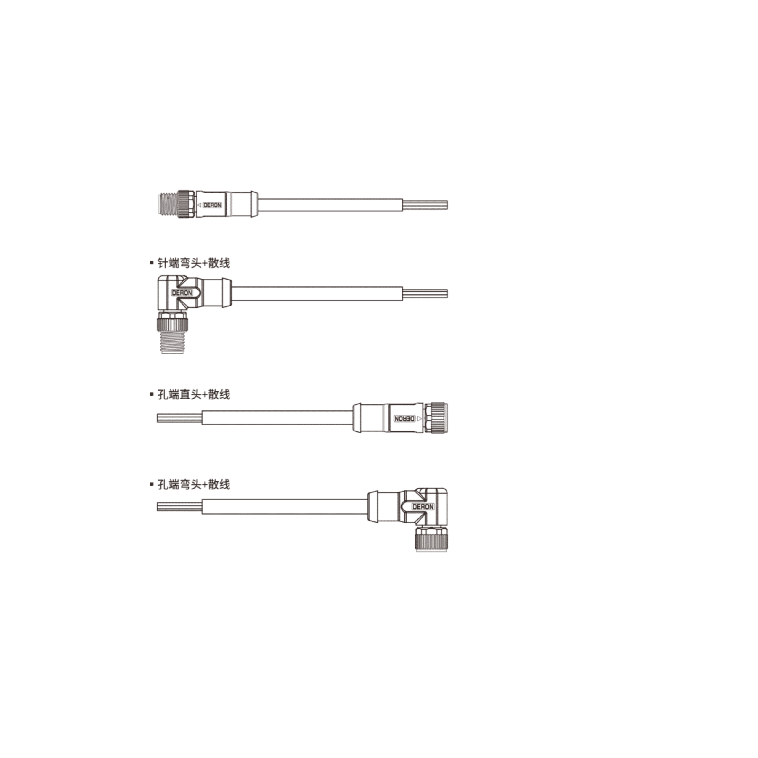 M12(A-code)单端I/O预铸连接器 - 图片 6