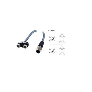 M12(A-code)针端+M8双3孔预铸连接器