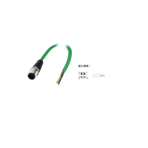 M12(D-code)针端+散线预铸连接器