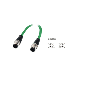 双M12(D-code)针端预铸连接器